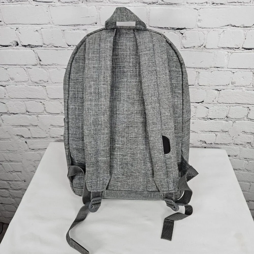 Herschel Grey Laptop Sleeve Multiple Pockets Organizer School Backpack Bag